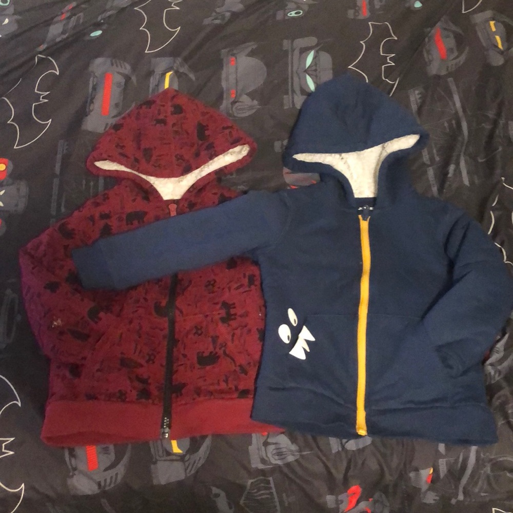 2 joe fresh faux Sherpa lined hoodies.